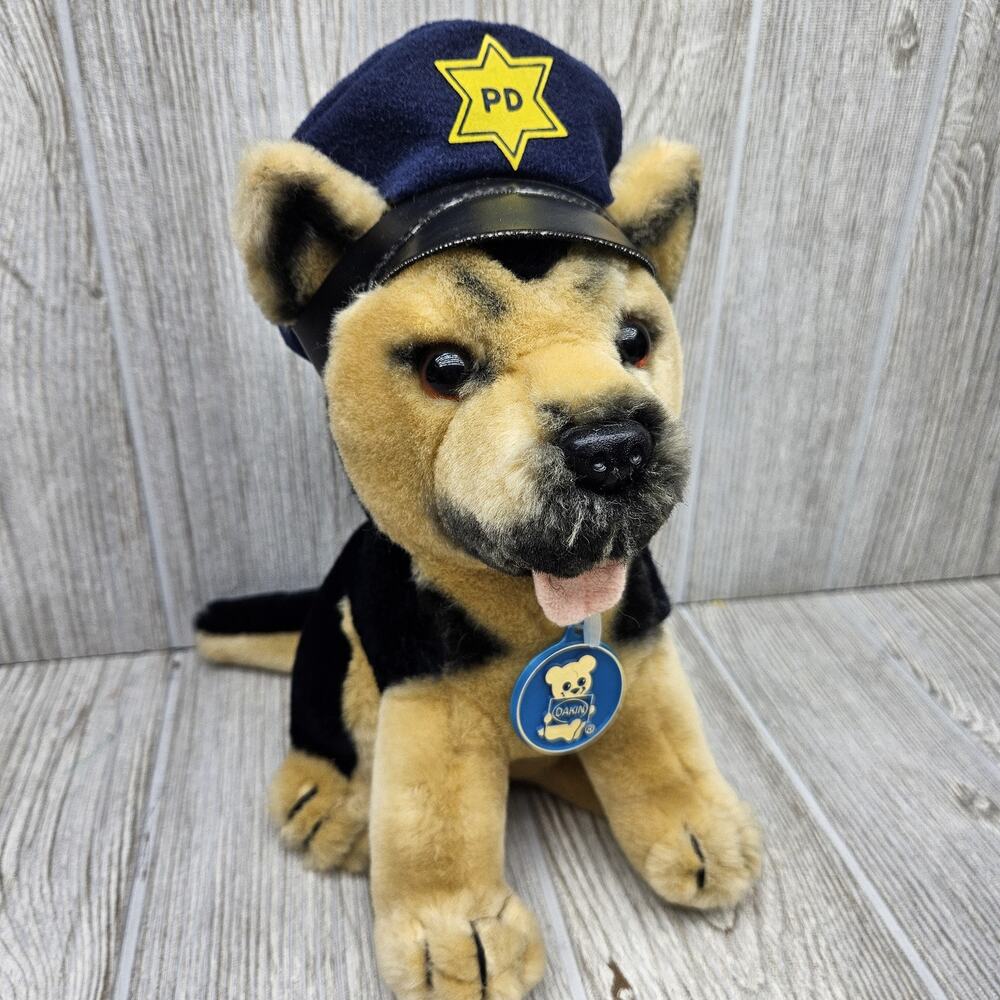Vintage 1987 Dakin German Shepherd Police Dog‎ Plush Stuffed Animal Toy Korea